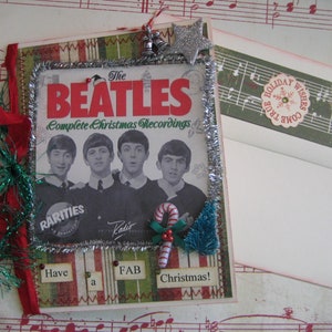 Vintage Beatles Christmas Card, Vintage Beatles Record, Fab Christmas, Beatles fan Christmas card