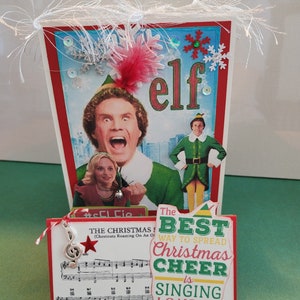Carte de vœux avec film ELF, carte de vœux à double chevalet, fonctions de retournement, de pliage et d'ouverture, carte de film de vacances classique, elfe, carte de Noël