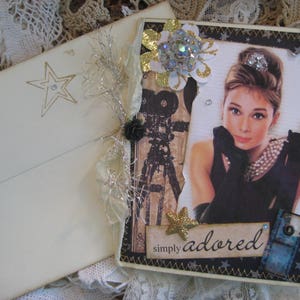 Carte Audrey Hepburn, style vintage, simplement adoré, bijoux vintage