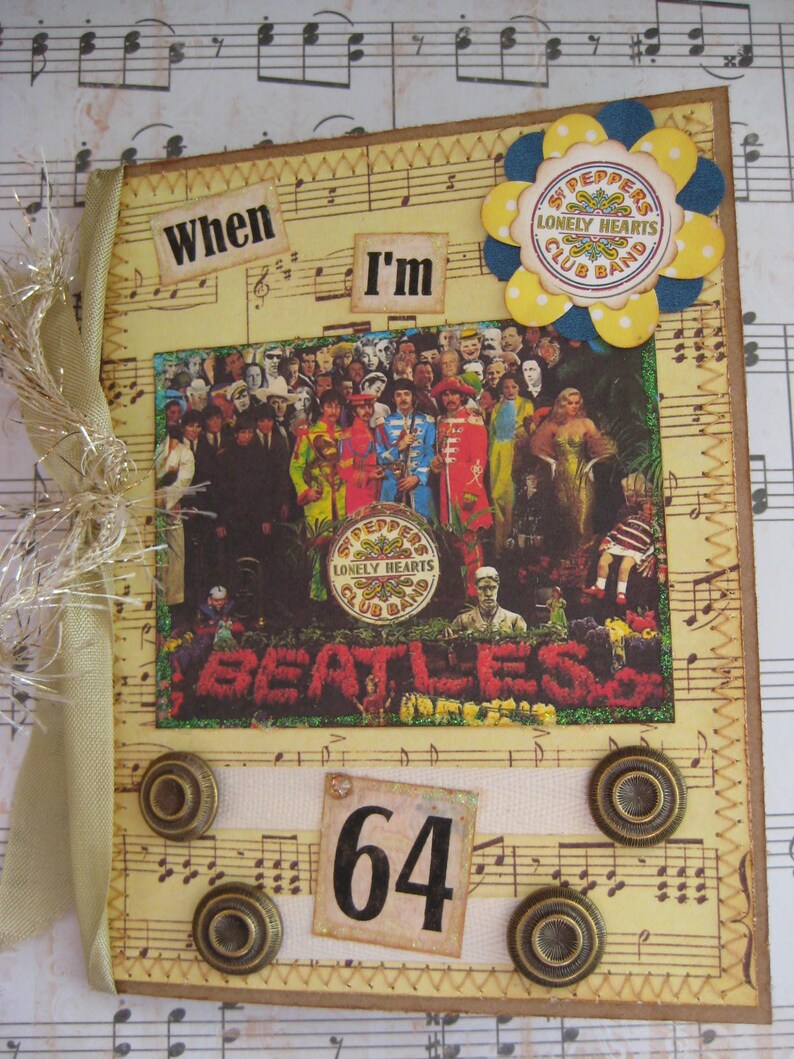 Beatles 64th Birthday Card When I'm 64 Sgt. Pepper's Etsy Australia