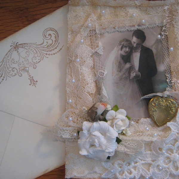 Vintage Lace Wedding or Anniversary Card