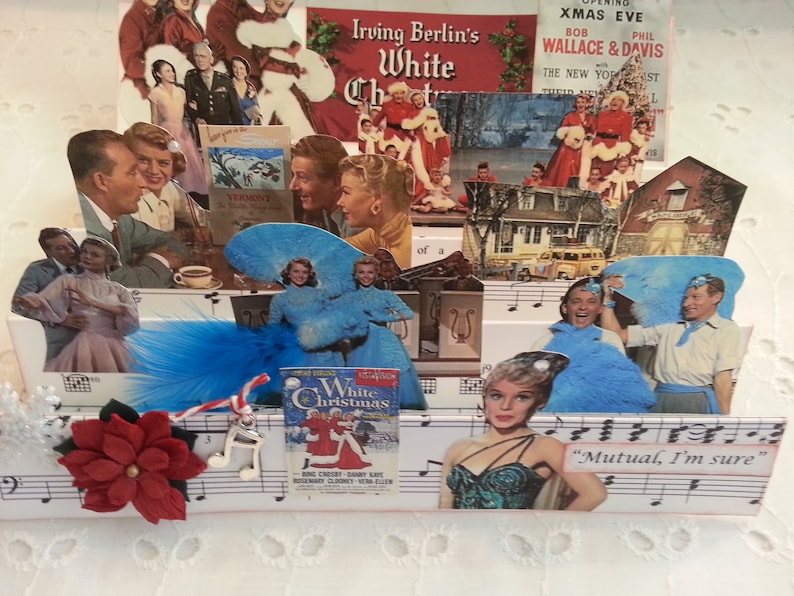 White Christmas Movie Pop Up Card, Fan Folded Holiday Card, Holiday Movie 'White Christmas' image 6