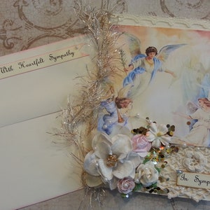 Carte de sympathie des anges dans le ciel, carte de sympathie personnalisée, options homme, femme, nom inclus, carte de sympathie éthérée