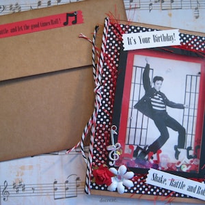 Carte shaker d'anniversaire d'Elvis, hochet et rouleau, carte d'anniversaire fan d'Elvis, carte d'anniversaire interactive