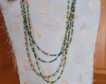 Beachy Beaded Necklaces, Earth Tones, Multi Color Beads, Made to Order, Size Options