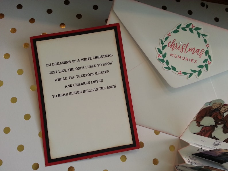 White Christmas Movie Pop Up Card, Fan Folded Holiday Card, Holiday Movie 'White Christmas' image 10