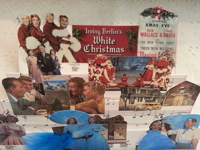 White Christmas Movie Pop Up Card, Fan Folded Holiday Card, Holiday Movie 'White Christmas' image 5