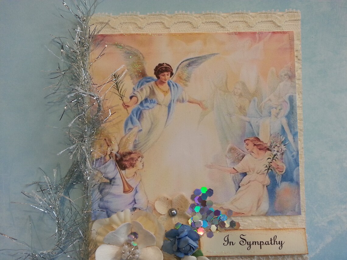 Angels in Heaven Sympathy Card Custom Sympathy Card Male Etsy