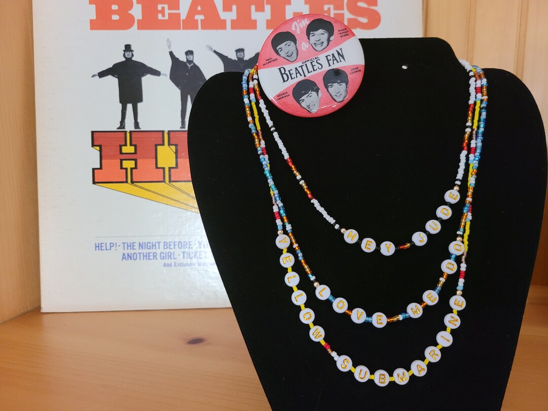 Beatles Song Title Necklaces Seed Bead Necklace With Song Etsy