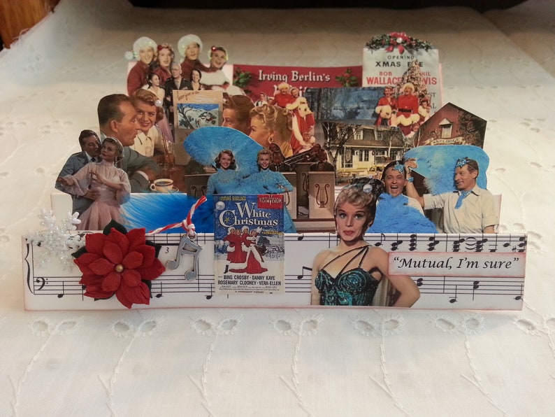 White Christmas Movie Pop Up Card, Fan Folded Holiday Card, Holiday Movie 'White Christmas' image 7