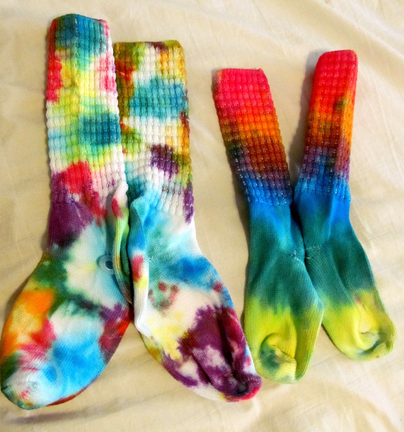 Rainbow Tie Dyed Irish Dance Poodle Socks 