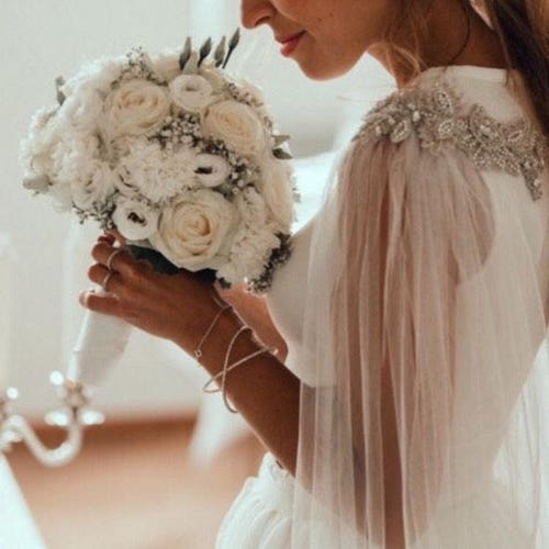 Wedding Dress Cape Crystal Cape Veil Bridal Cape Etsy UK