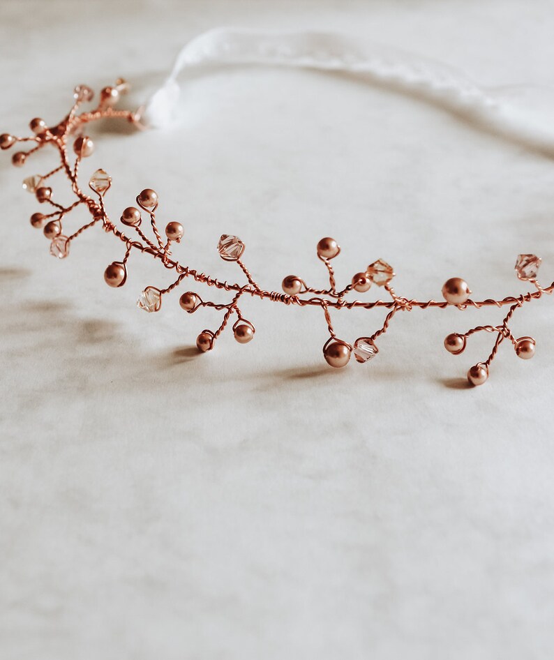 Rose Gold Garter Rose Gold Vine Wedding Gift Bridal Garter Bridal Shower Gift Garter Rose Gold Wedding Garter Gift For Her