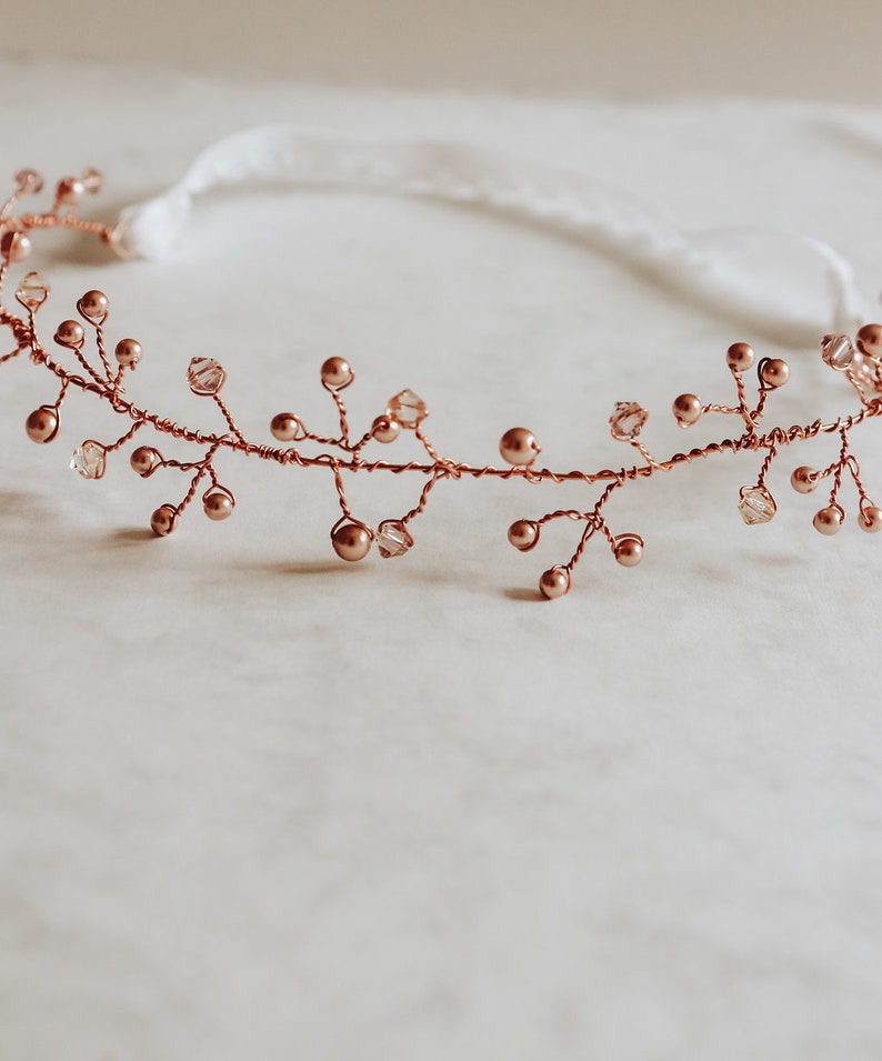 Rose Gold Garter Rose Gold Vine Wedding Gift Bridal Garter Bridal Shower Gift Garter Rose Gold Wedding Garter Gift For Her