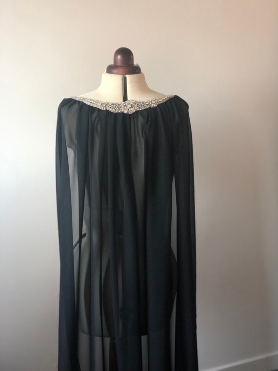 black chiffon cape