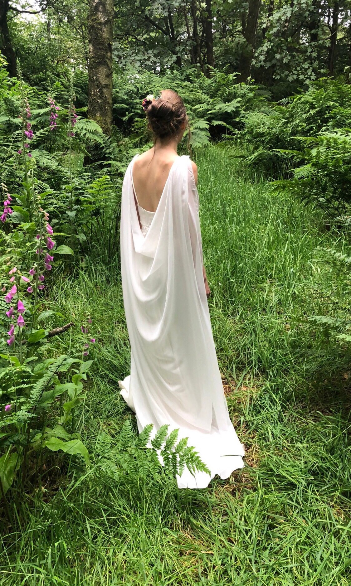 Bridal Chiffon Drape Cape Veil Wedding Cape Etsy UK