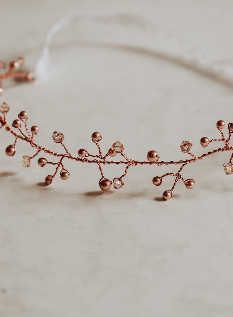 Rose Gold Garter Rose Gold Vine Wedding Gift Bridal Garter Bridal Shower Gift Garter Rose Gold Wedding Garter Gift For Her