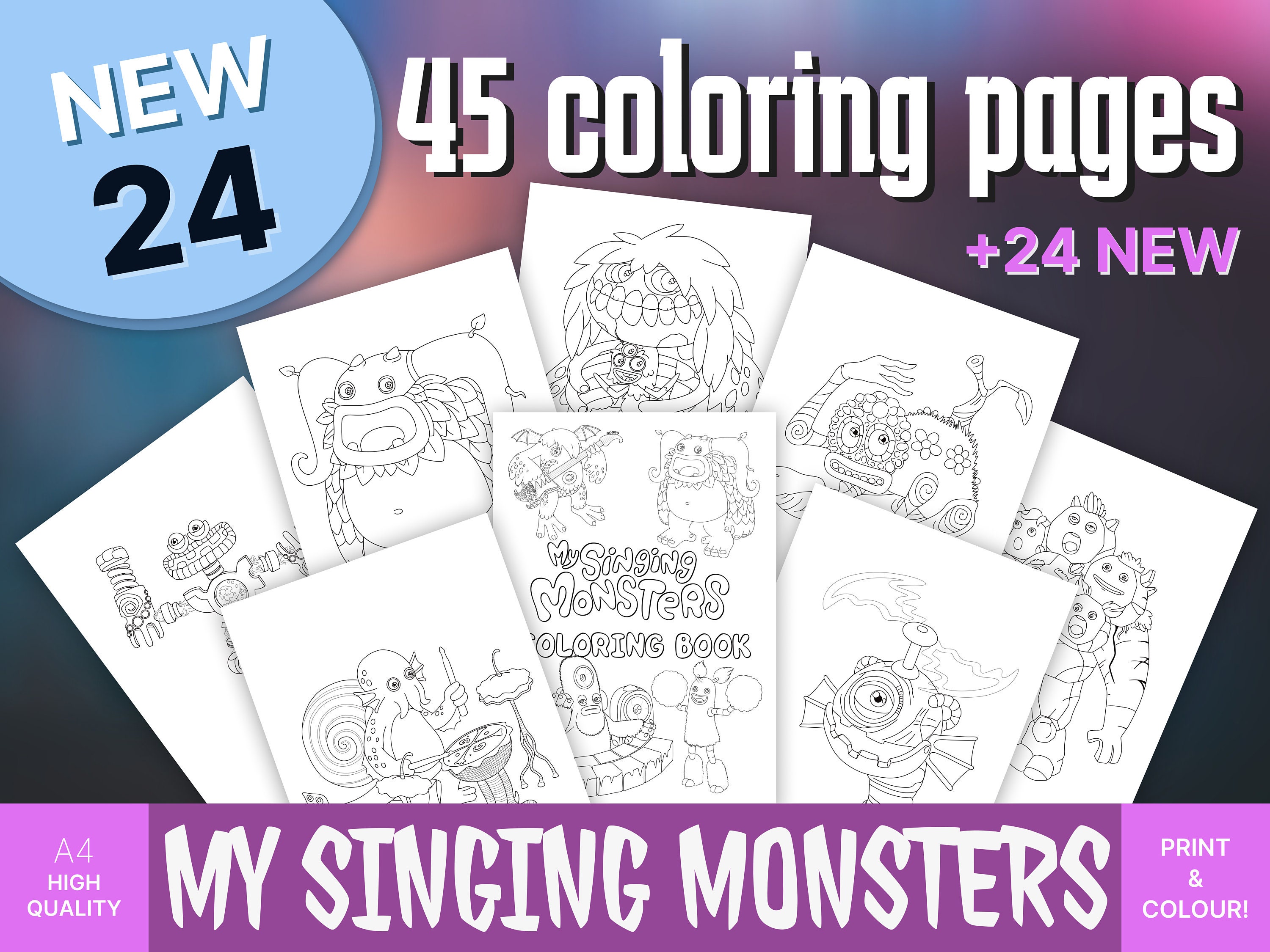 My Singing Monsters Coloring Book: Some monster piece paintings by