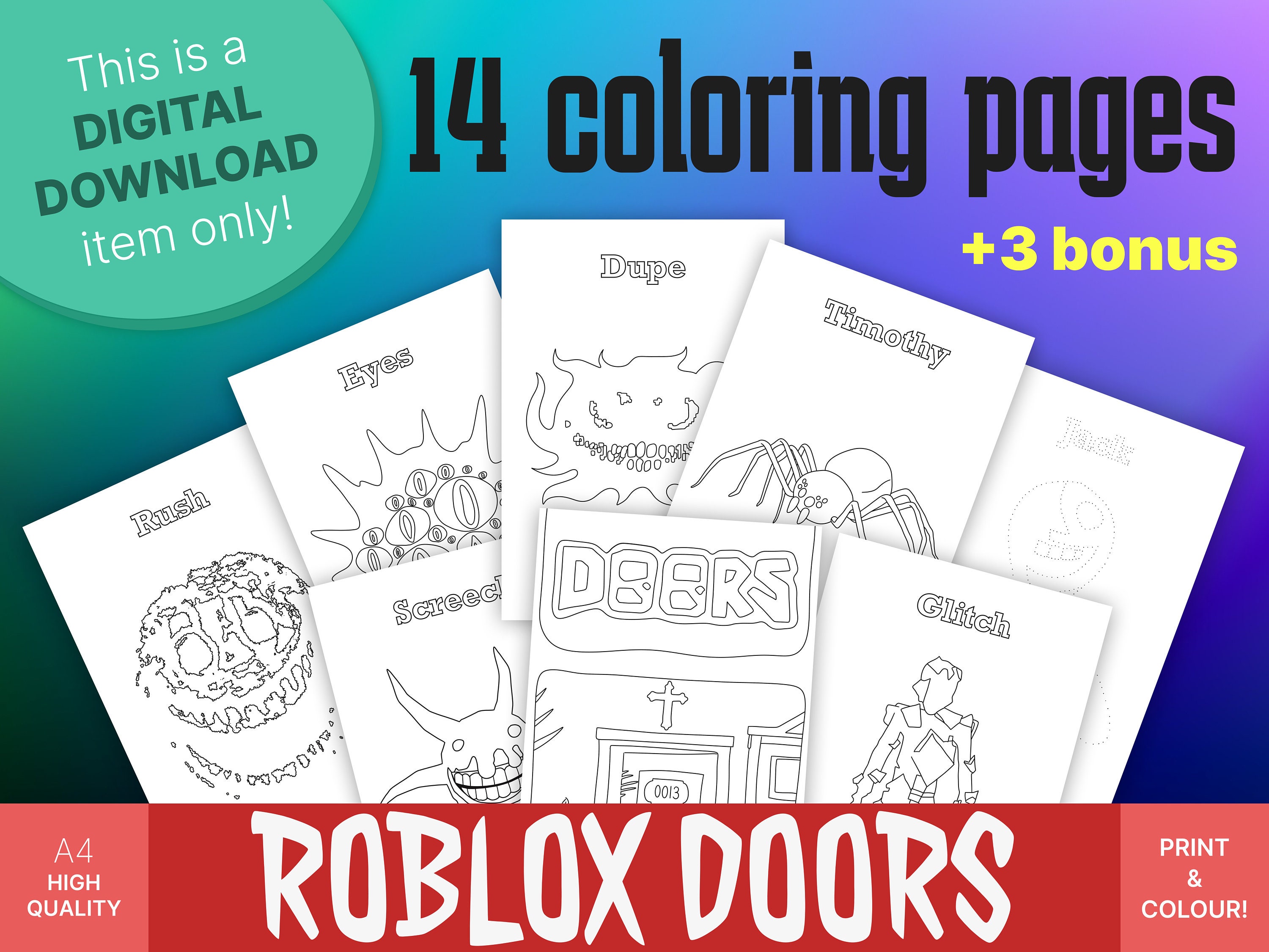 Screech Doors from Roblox Horror Game inspired downloadable image  png/psd/pdf for sublimation and crafting