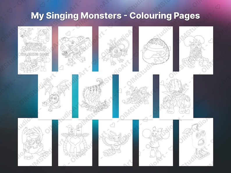 Kleurplaten My Singing Monsters: 69 monsterontwerpen (digitale download) afbeelding 3