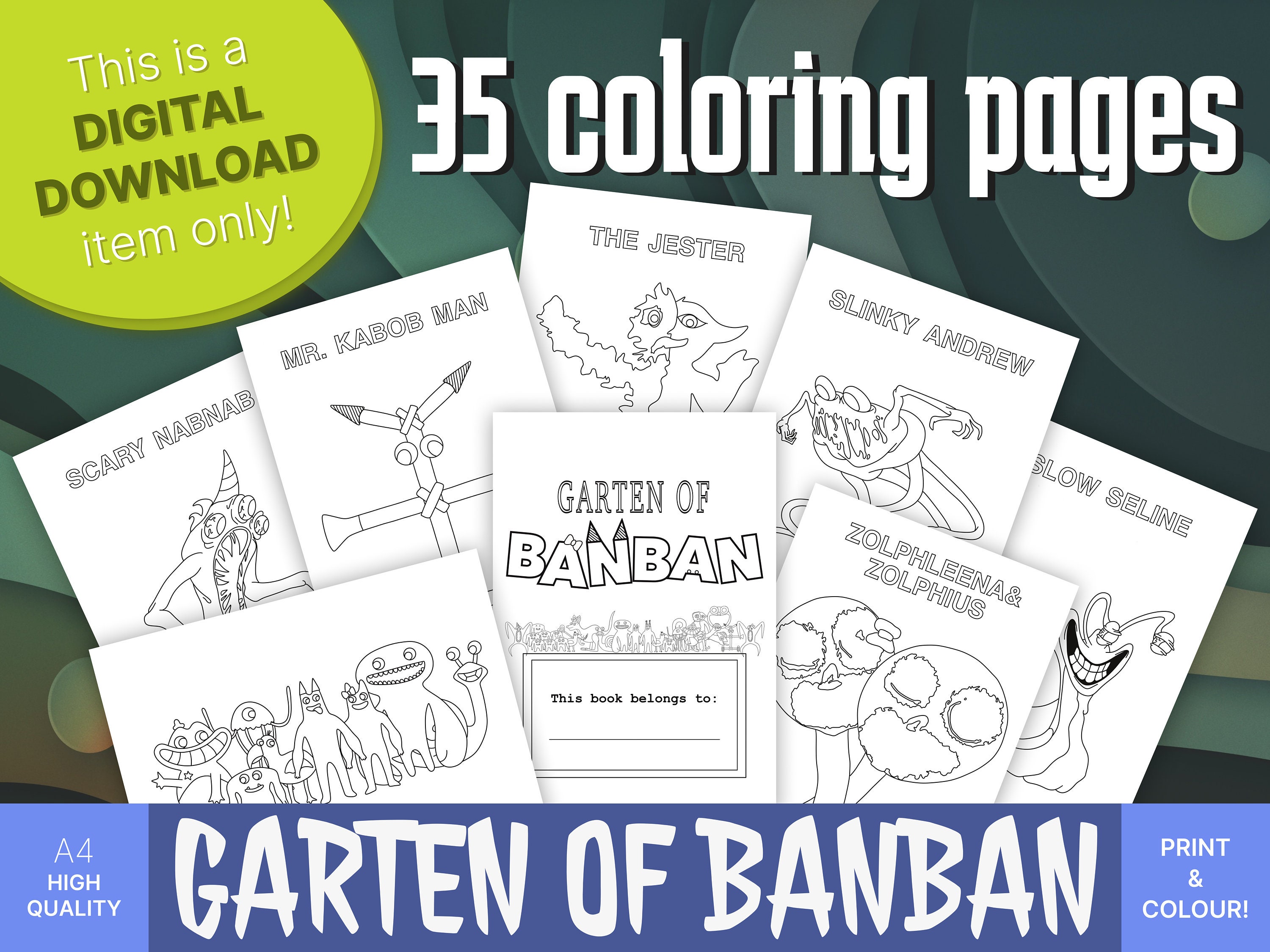 GARTEN OF BANBAN 4,NEW COLORING PAGES- HOW TO COLOR ALL THE NEW