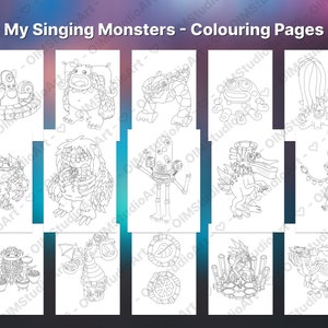 Kleurplaten My Singing Monsters: 69 monsterontwerpen (digitale download) afbeelding 4