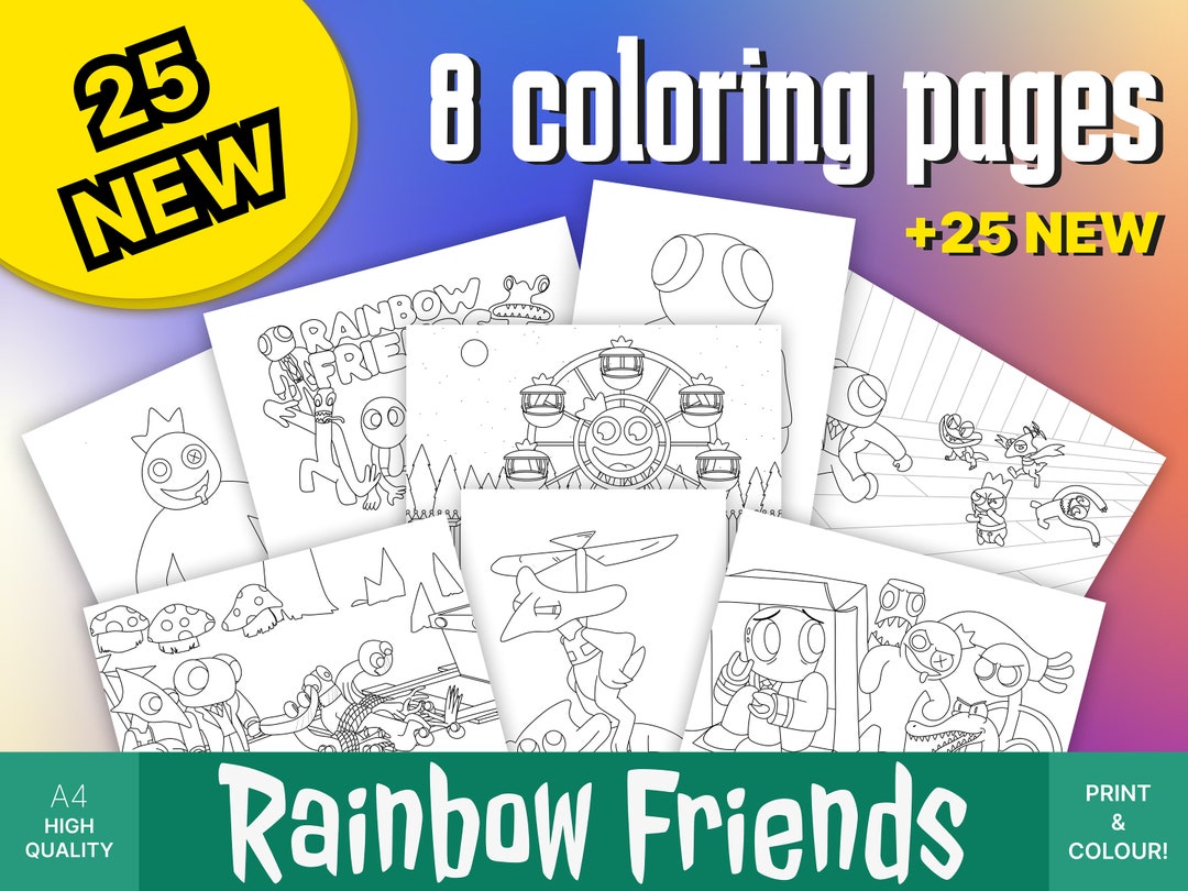Rainbow Friends Chapter 2 19 coloring pages for kids in 2023