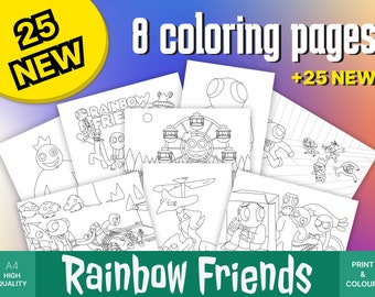 Updated Latest Chapter 2 Rainbow Friends, DIY/ Print Your Own Coloring  Sheets Booklet Book Coloring Pages Drawing, Digital Download