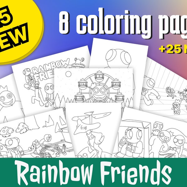 Chapter 2 Rainbow Friends Roblox, Rainbow Friends Coloring Pages, Digital Download, Instant Delivery, Digital Coloring Pages For Kids&Adults