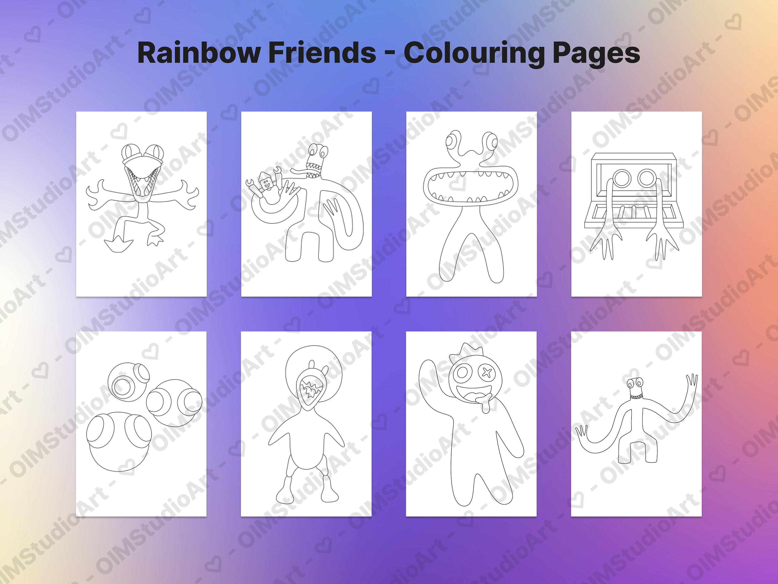 Chapter 2 Rainbow Friends Roblox Rainbow Friends Coloring Pages Digital  Download Instant Delivery Digital Coloring Pages for Kids&adults 