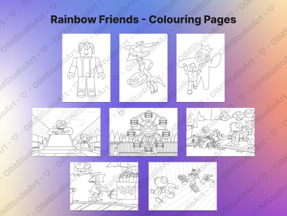 Purple Rainbow Friends Roblox Coloring Page