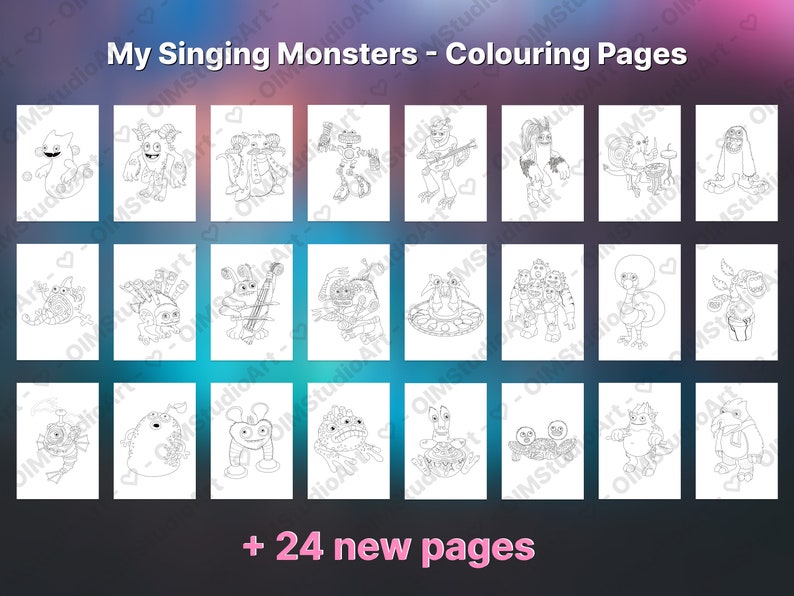 Kleurplaten My Singing Monsters: 69 monsterontwerpen (digitale download) afbeelding 2