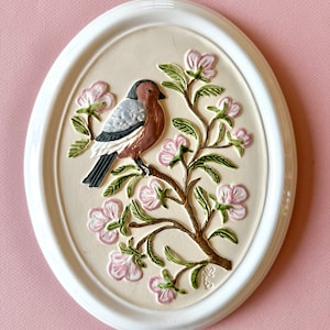 Vintage Gabriel Sweden Birds Ceramic Wall Plaque