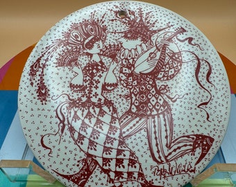 Vintage Bjorn Wiinblad collectible wall decor - February - Maskerade