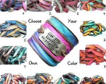 Silk wrap bracelet-silk ribbon wrap-boho jewelry-choose ribbon-habotai-seidenband-ruban de soie- spiritual gifts- spiritual jewelry