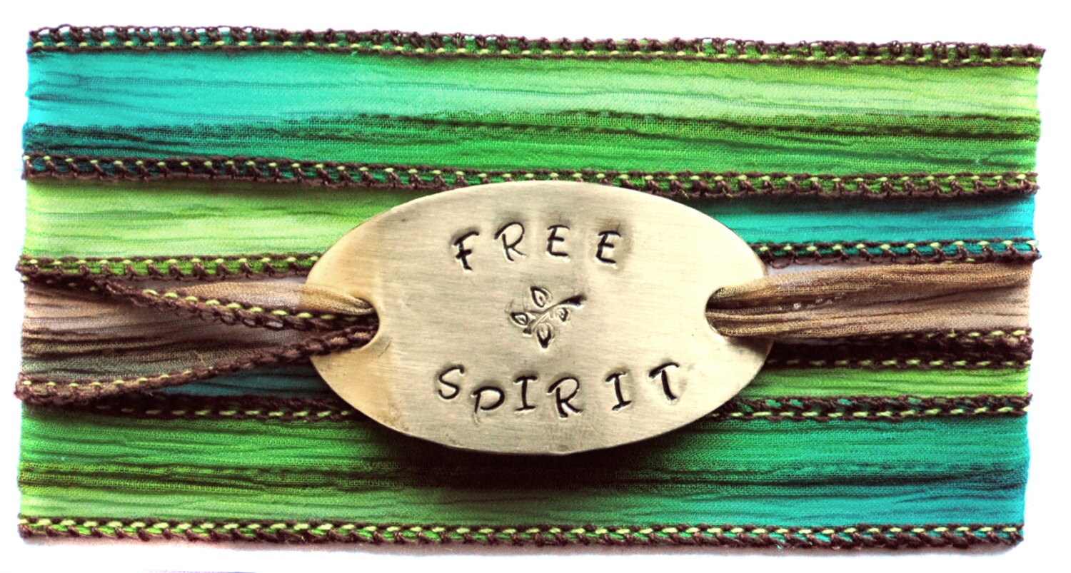 Silk Wrap Bracelet silk Ribbon Wrap boho Jewelry free Spirit