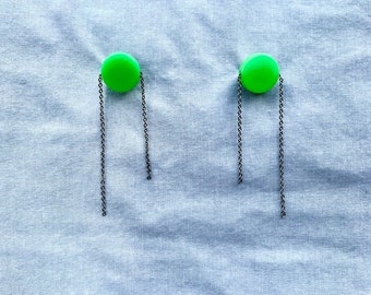 Green Post Earrings