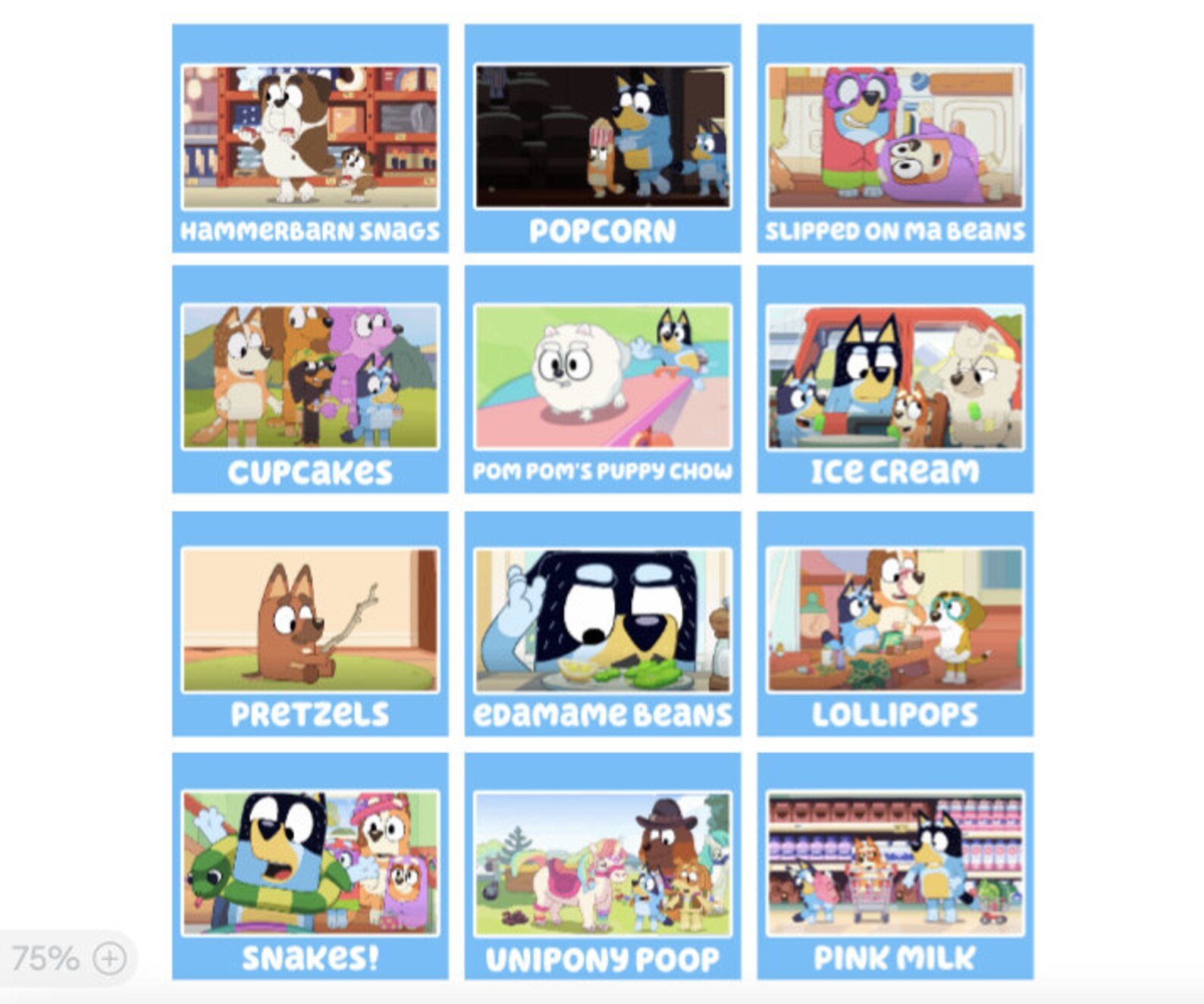 Printable Bluey Food Tents