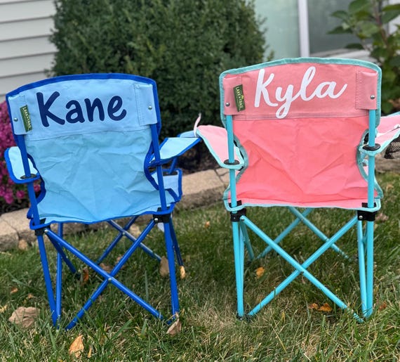 Outdoor Chairs Embroidered Folding Camp Chair Personalized Kids