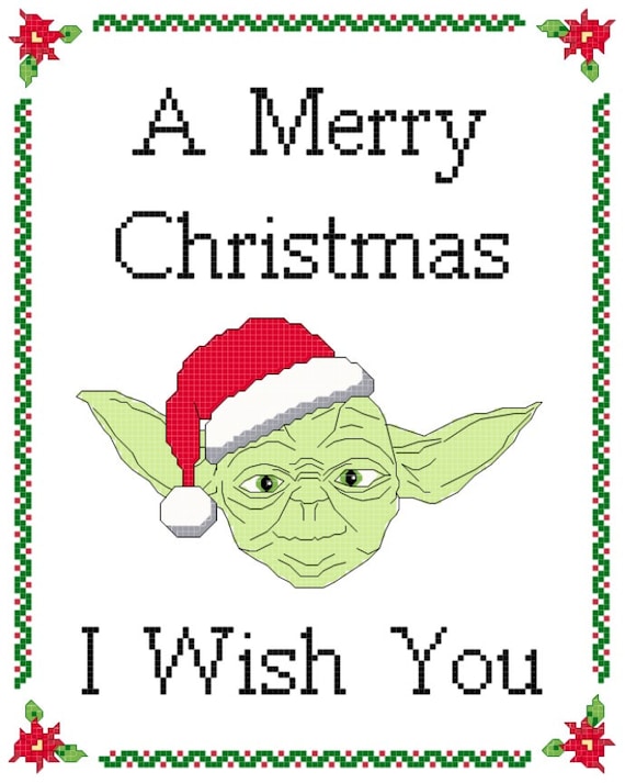 Yoda Christmas cross-stitch pattern