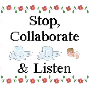 Ice Ice Baby Vanilla Ice Inspired Cross Stitch PATTERN