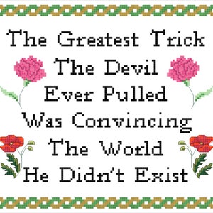 The Usual Suspects Inspired Cross Stitch PATTERN