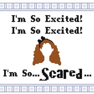 Saved By The Bell Inspired &quot;I&#39;m So Excited&quot; Cross Stitch PATTERN
