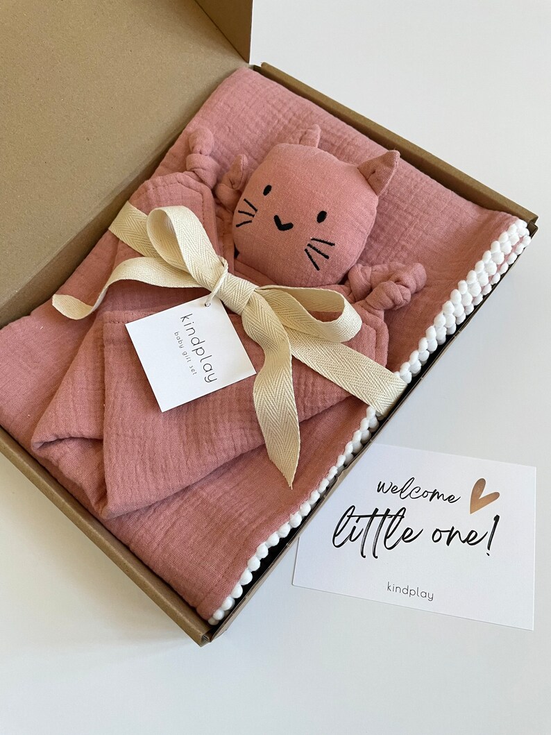 Baby Gift Baby Shower Gift Box 2pc Organic Baby Gift Cat Etsy