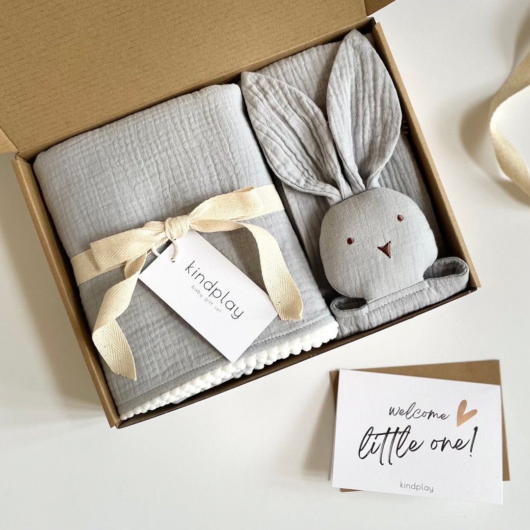 Baby Gift Box Baby Shower Gift Blanket and Lovey Baby Etsy