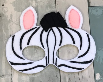 Zebra Mask, Child's, Pretend Play, Imagination, Dress Up, Halloween Costume, Toddler, Party, Easter Basket