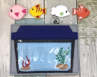Aquarium Busy Book Page, Playtime, Quiet Time, Learning, Fine Motor Skills, Educational Toy, Preschool Toy, Memory Game