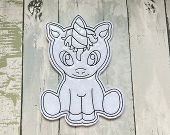 Unicorn Set #3 Colouring Dolls,  Reusable, Washable, Green, Children, Playtime, Quiet Time, Toddler, Kids,