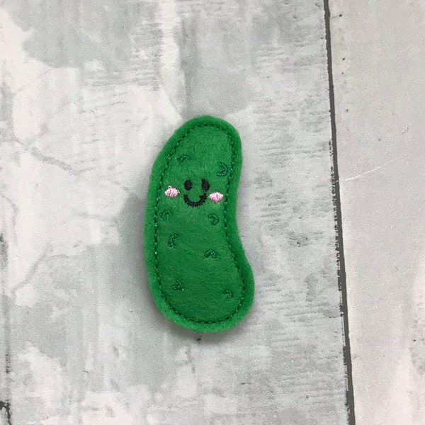 Pickle Cucumber Felt Snap Hair Clips, Cute, Girl, Pretty, Barrette, Feltie, Party, Snack, Picnic, Kawaii