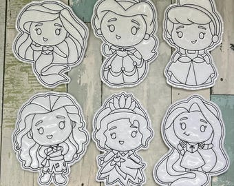 Princess Colouring Dolls